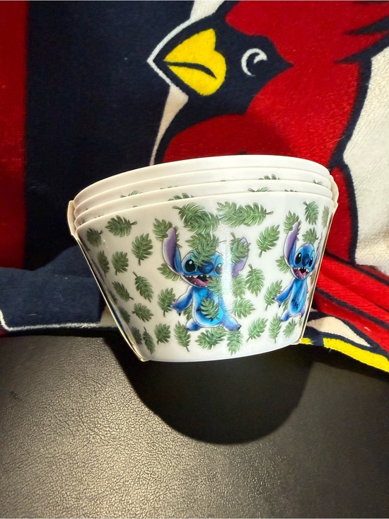 Disney Other - Disney Stitch Leaf Pattern Melamine Bowls (Set of 4) - Blue & Green